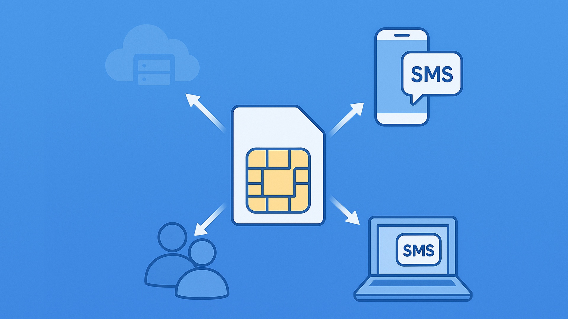 SimRelay SMS forwarding illustration